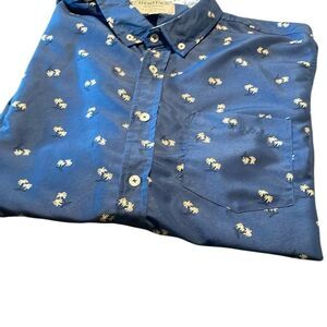 Heritage Report Collection Blue Casual Button Down Shirt like new size XXl